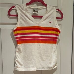 Nike Retro Women's Tank Top with Pink and Orange Stripes
